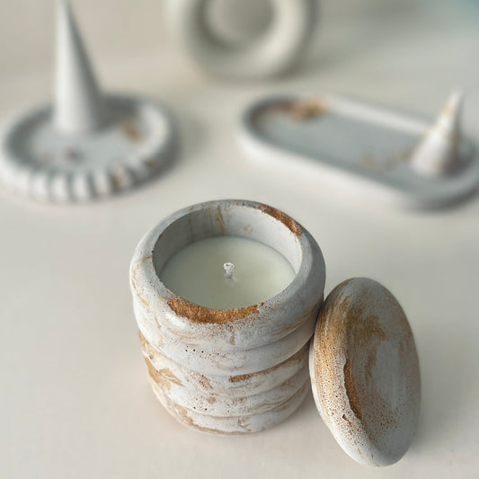 Stacked Concrete Candle
